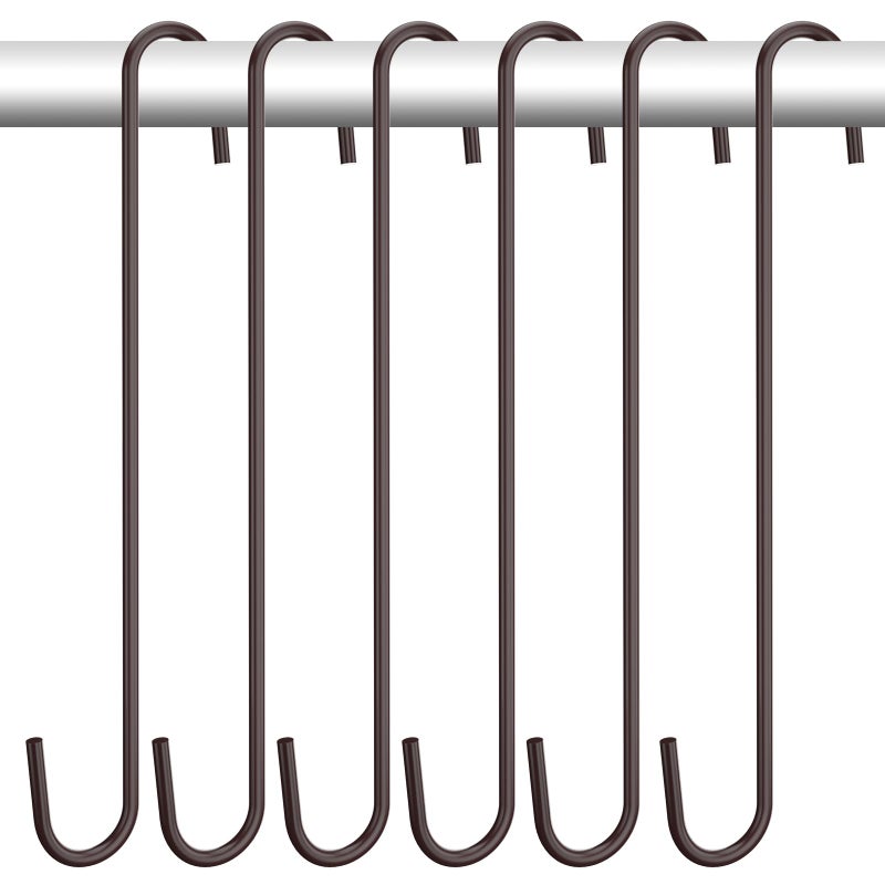 CMYK 6 Pack heavy duty s hooks,Brown strong metal big hooks for hanging plants or large items as potted plants,garden tools,bird cages,animal feeders - Image 1